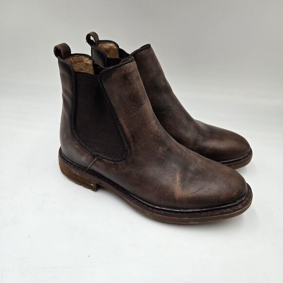 Sofft Distressed Brown Leather Chelsea Ankle Boots Womens size 6 M Pull On - Picture 1 of 7